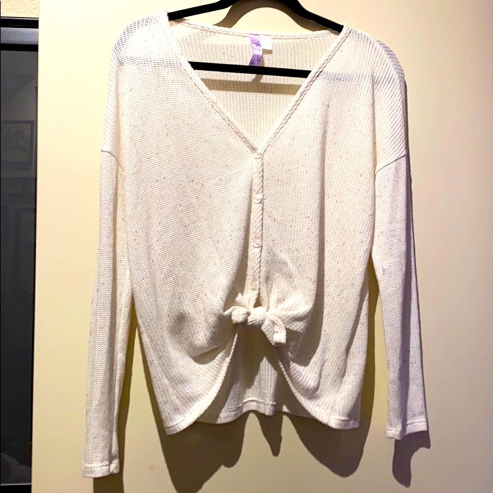 Tie front sweater